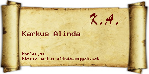 Karkus Alinda névjegykártya